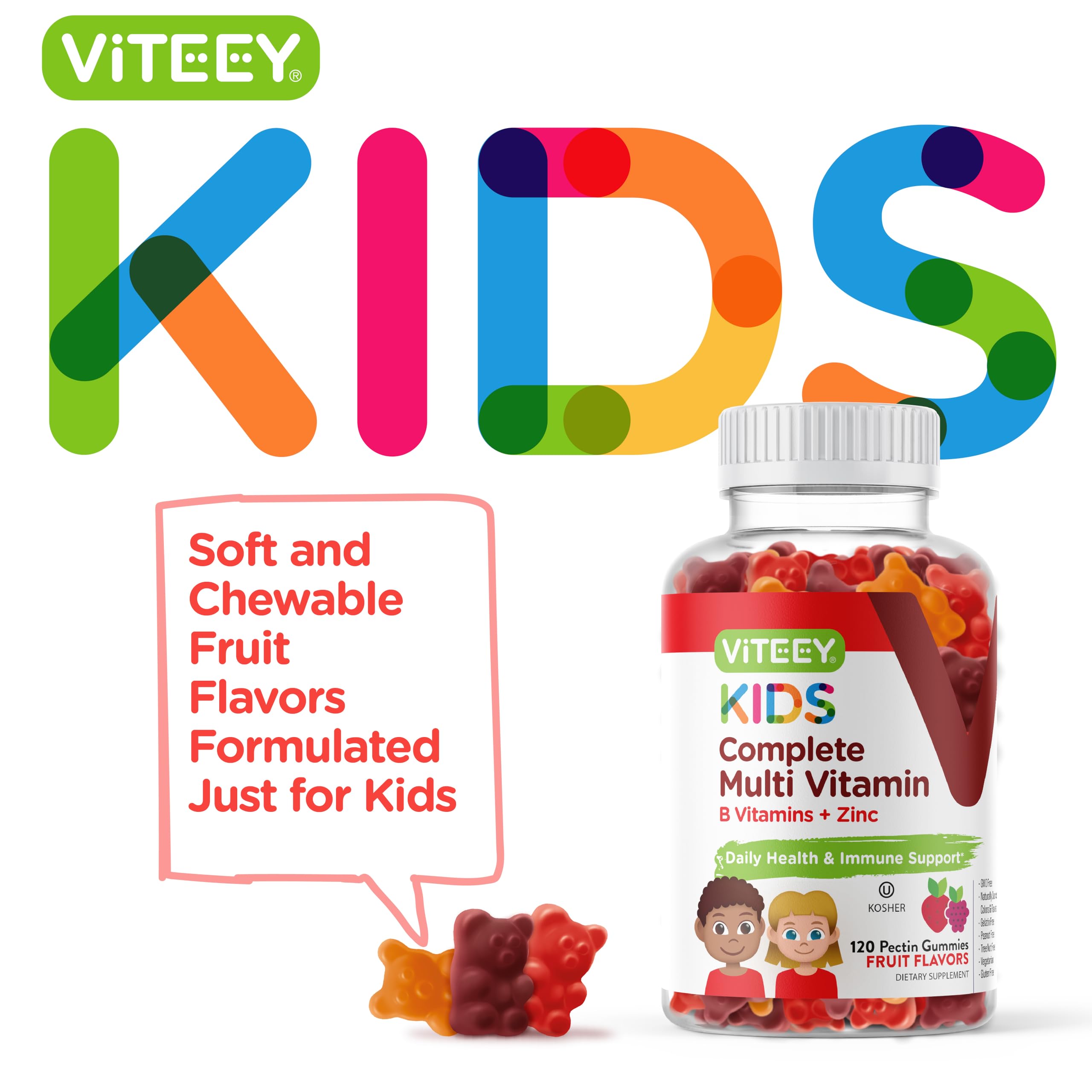 Viteey Multivitamin Gummies bottle with gummies visible