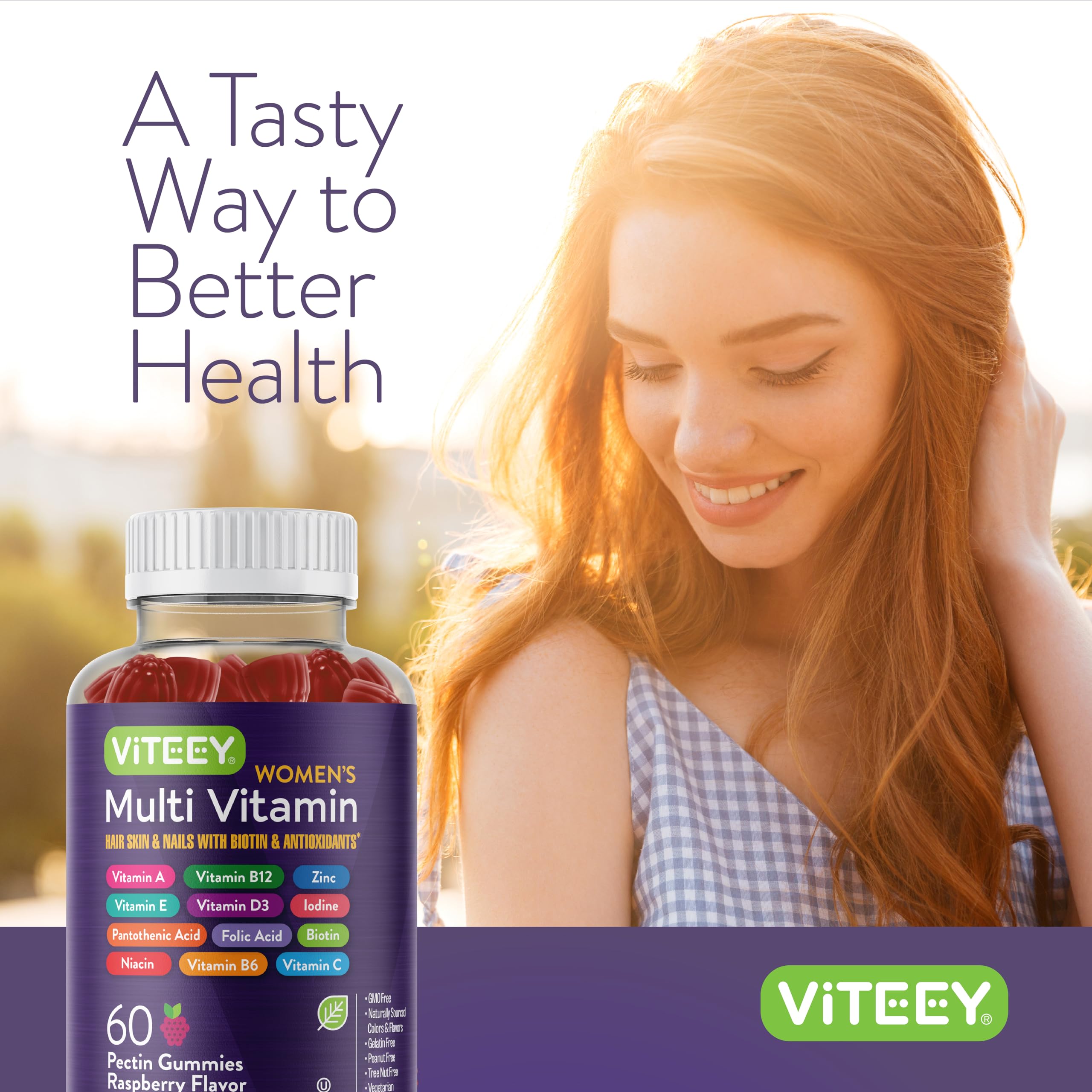 Viteey Multivitamins Gummies on a wooden table