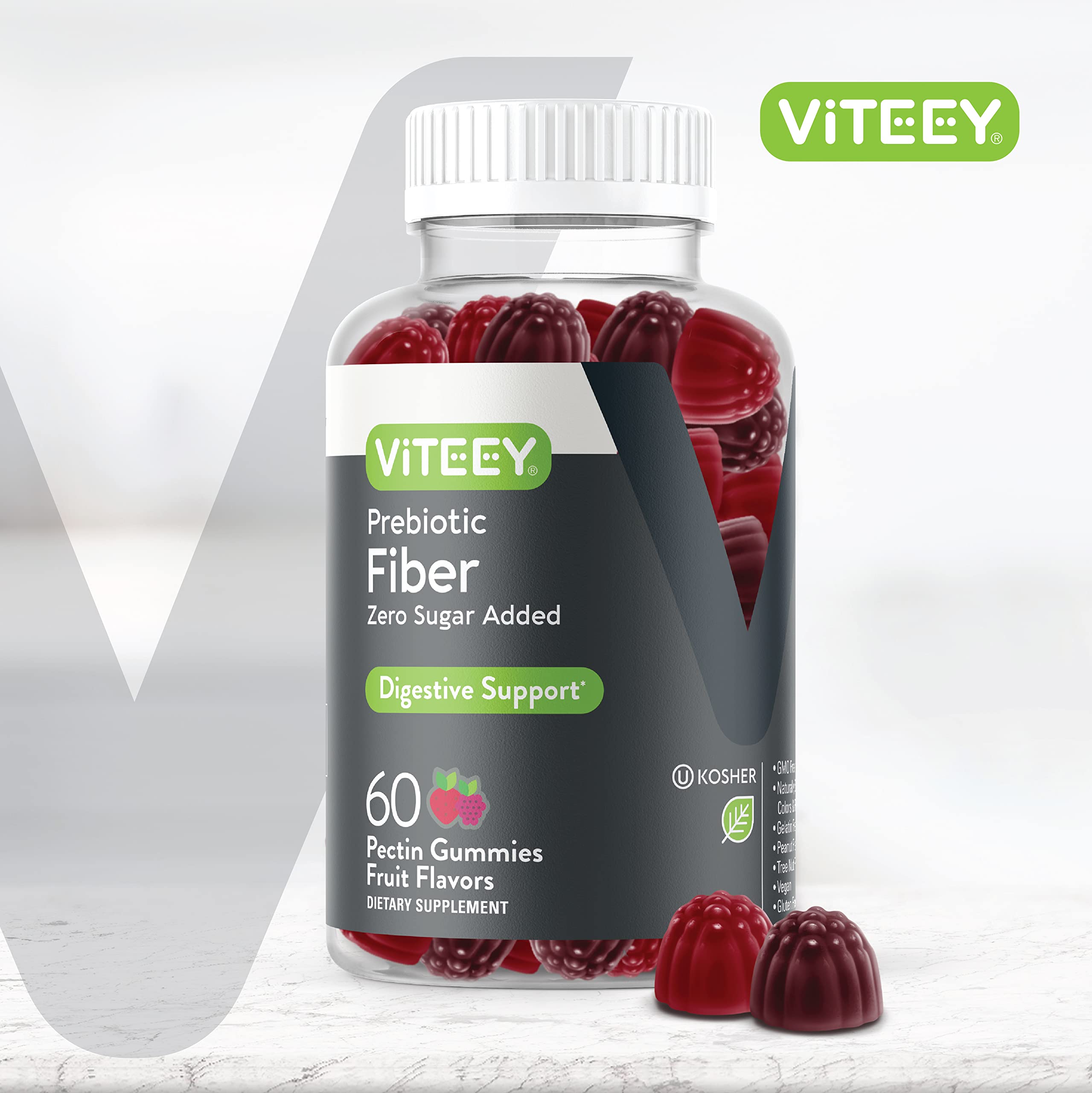 Viteey Prebiotic Fiber Gummies packaging side view