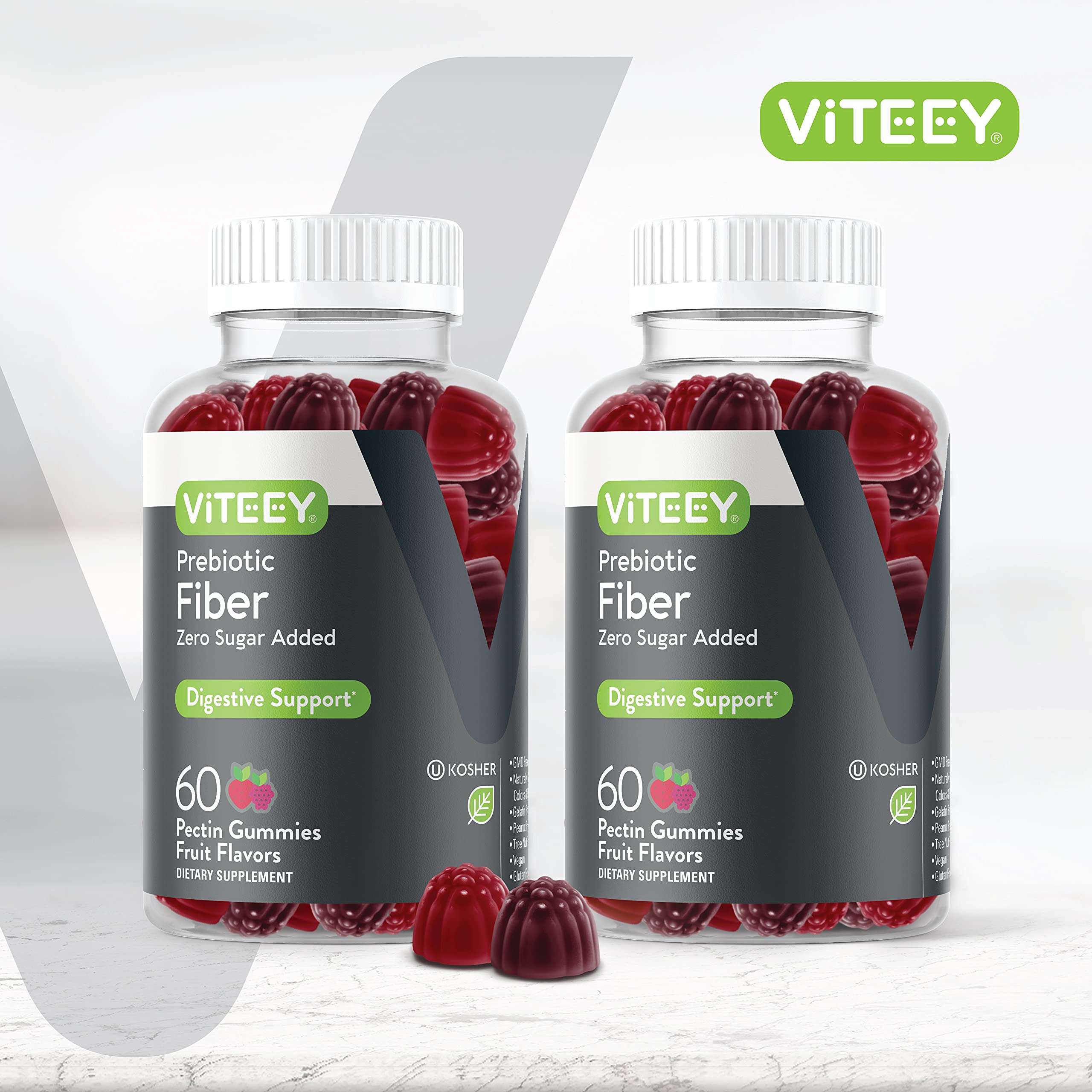 Viteey Prebiotic Fiber Gummies packaging side view