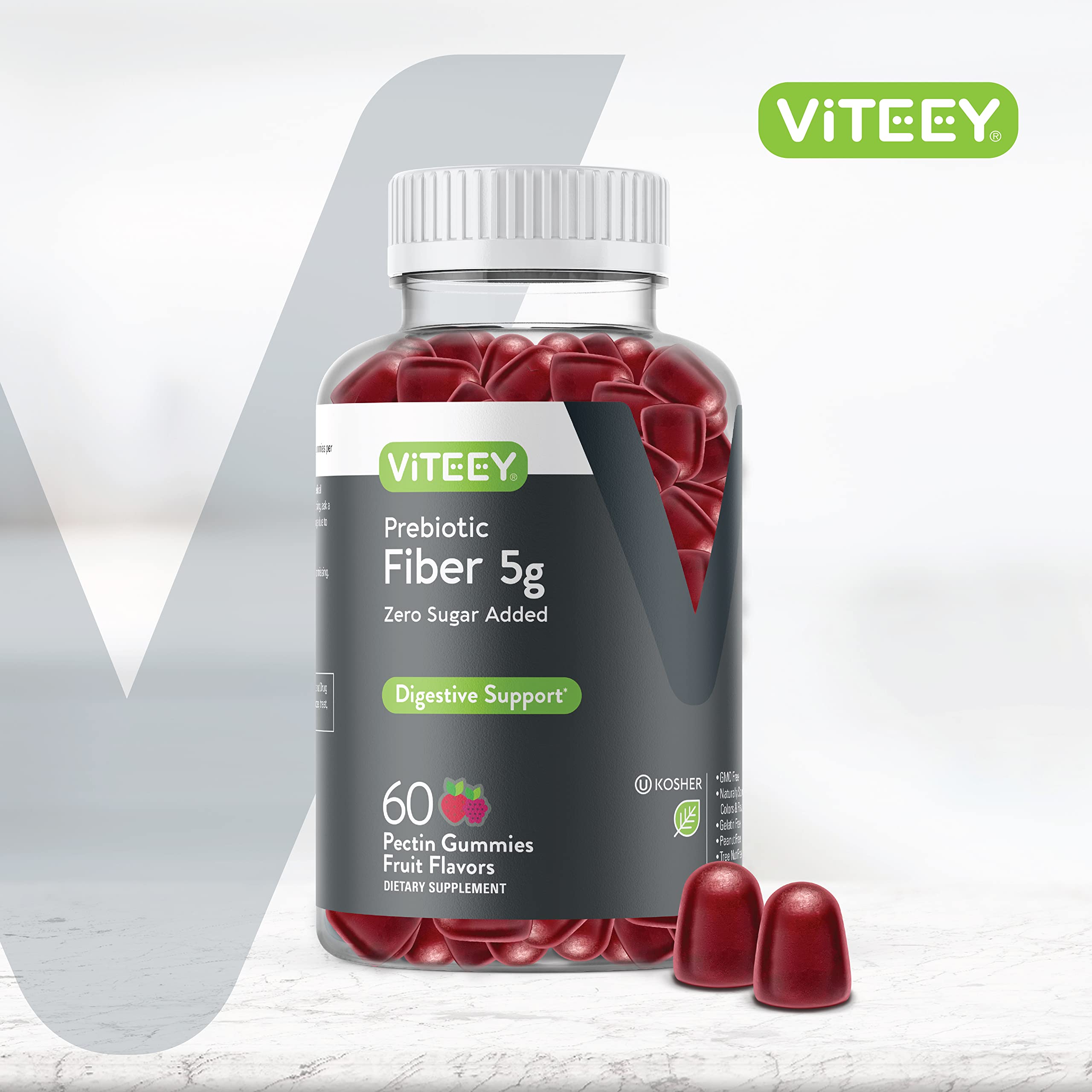 Viteey Prebiotic Fiber Gummies packaging side view