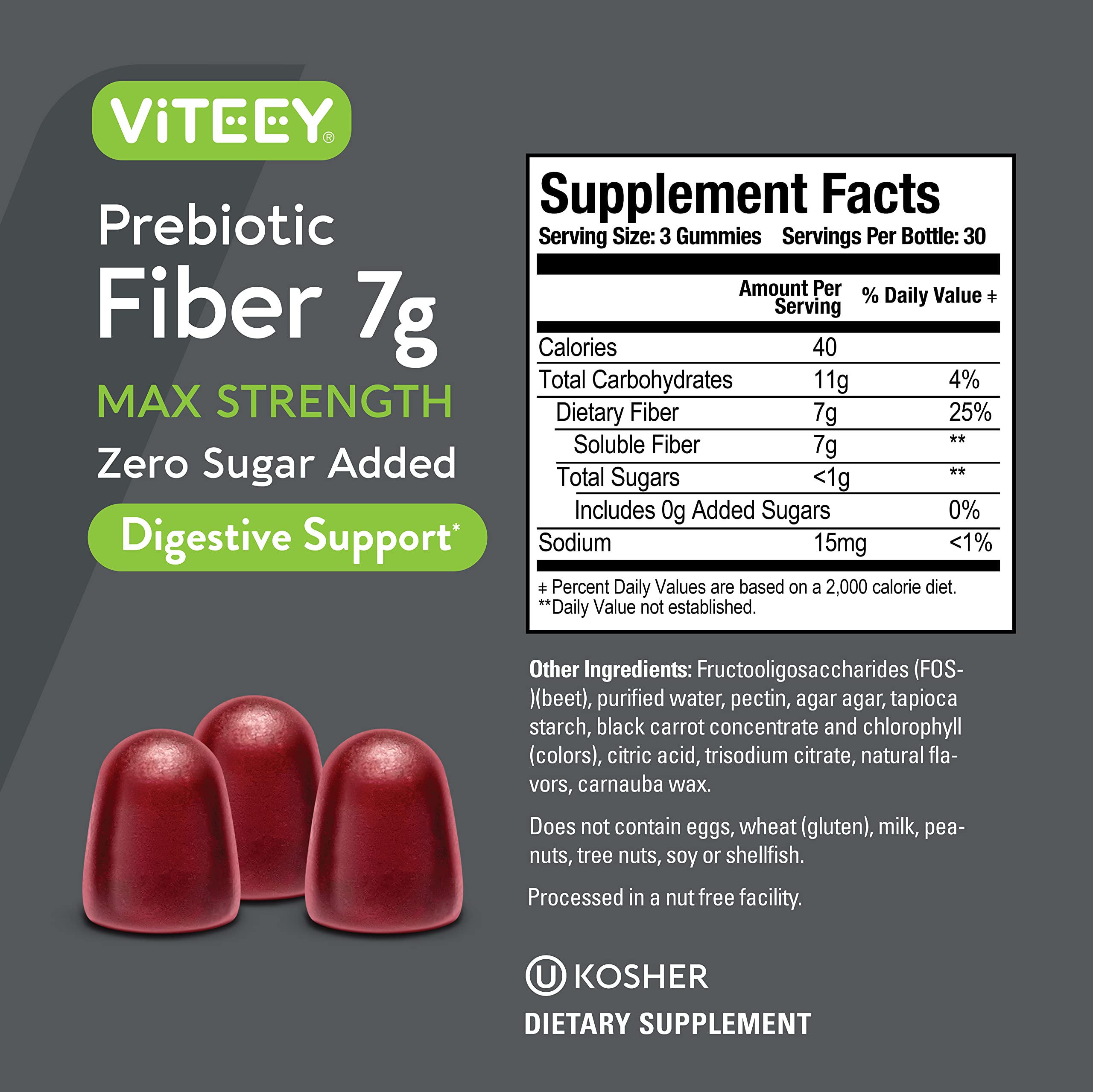 Viteey Prebiotic Fiber Gummies serving suggestion