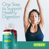 Viteey Prebiotic Gummies nutritional information on the back of the package