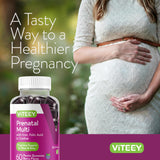 Viteey Prenatal Vitamins Gummies displayed with fresh berries