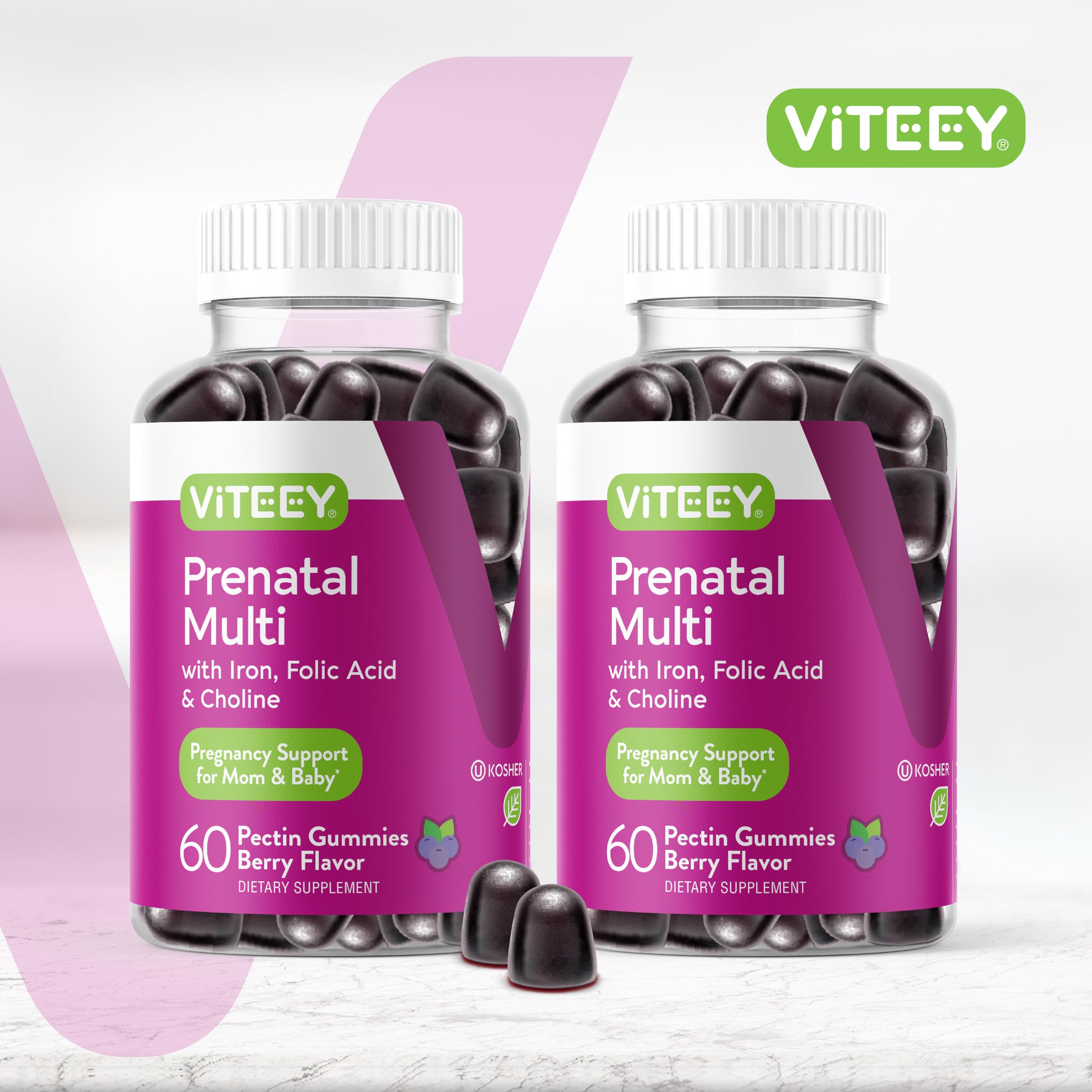 Viteey Prenatal Vitamins Gummies packaging side view