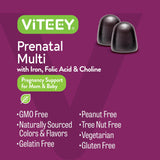 Viteey Prenatal Vitamins Gummies with a measuring spoon