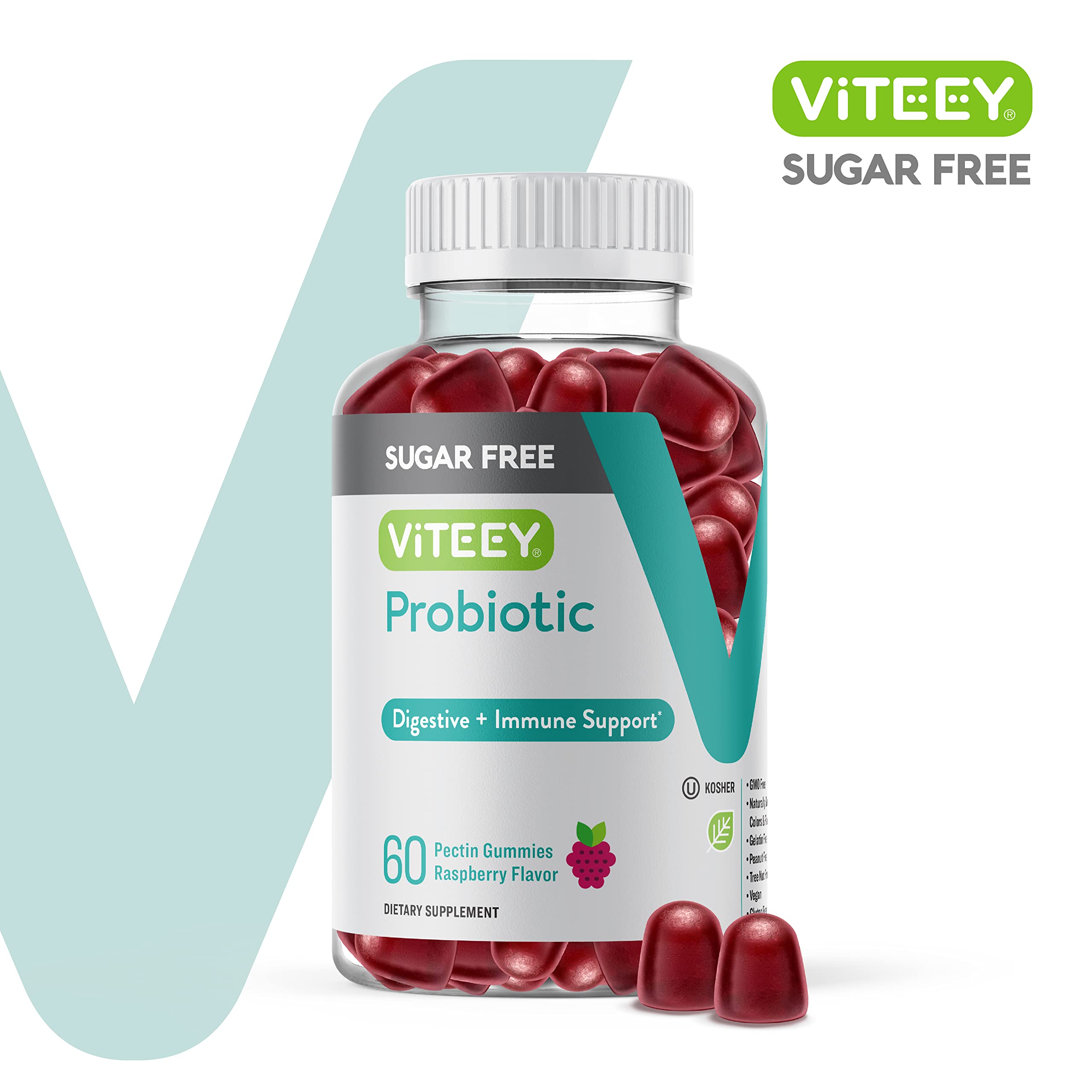 Viteey Probiotic Gummies packaging showing nutritional information
