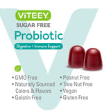 Viteey Probiotic Gummies with a handful of gummies