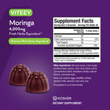 Viteey Super Green Gummies back view with nutritional information