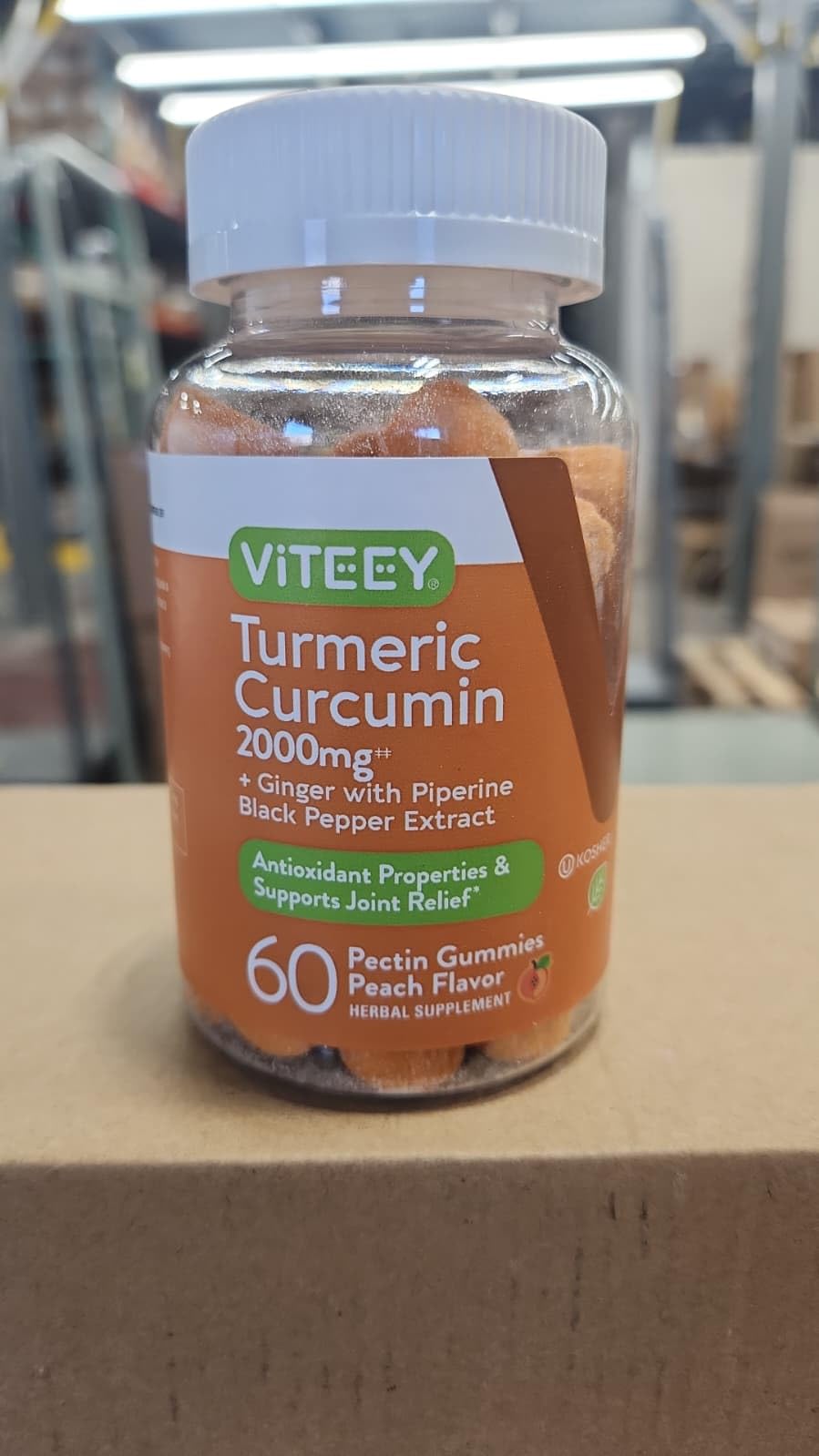 Viteey Turmeric Gummies packaging dimensions
