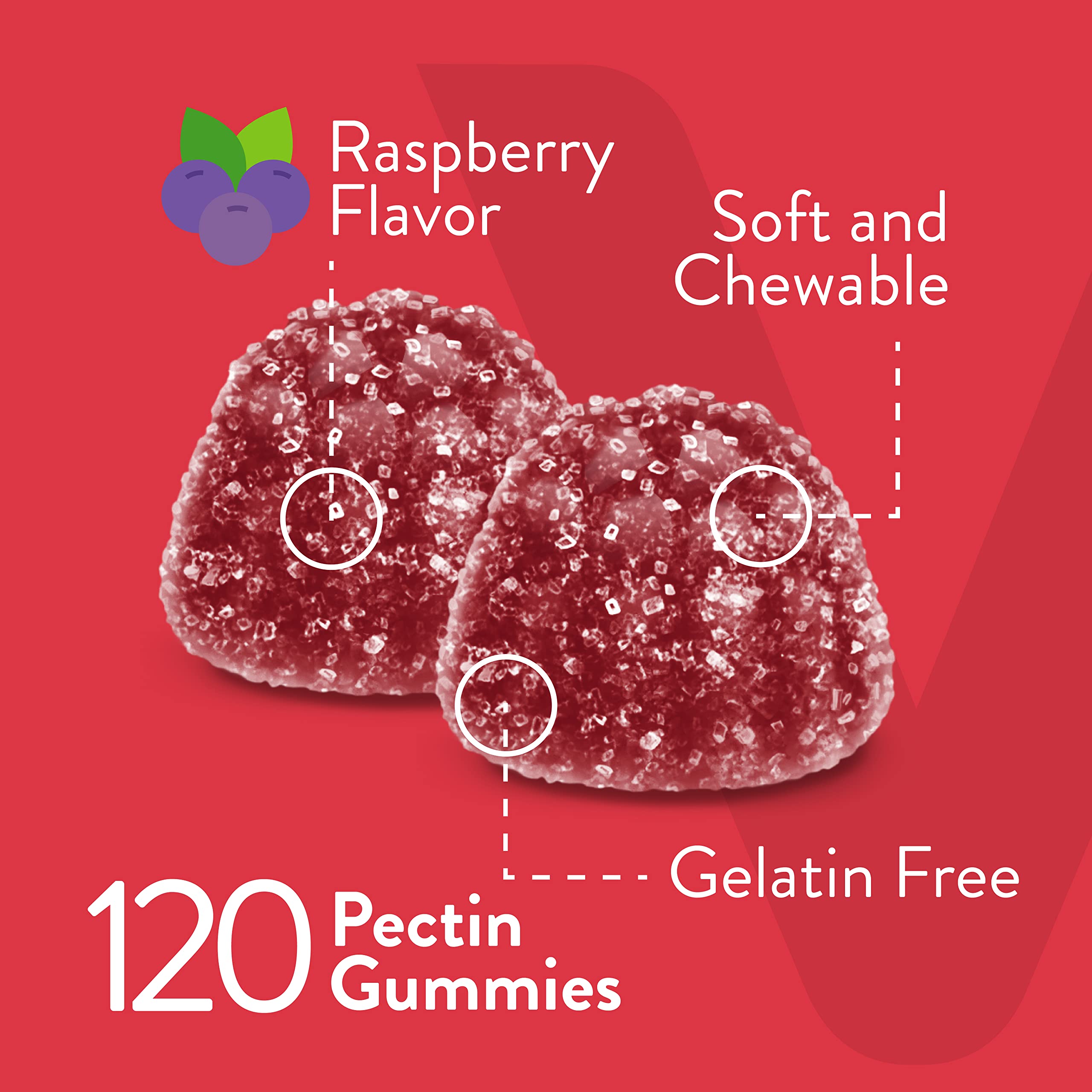 Viteey Vitamin B12 Gummies close-up of raspberry gummies