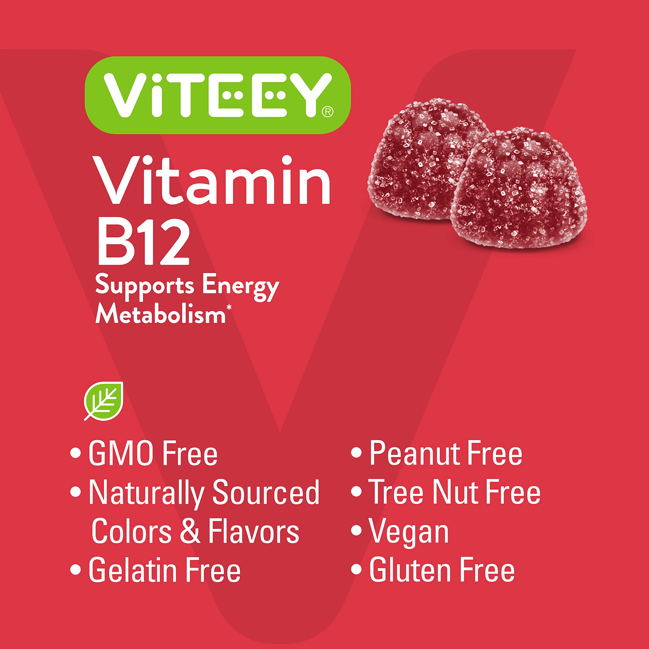 Viteey Vitamin B12 Gummies lifestyle shot on a kitchen counter