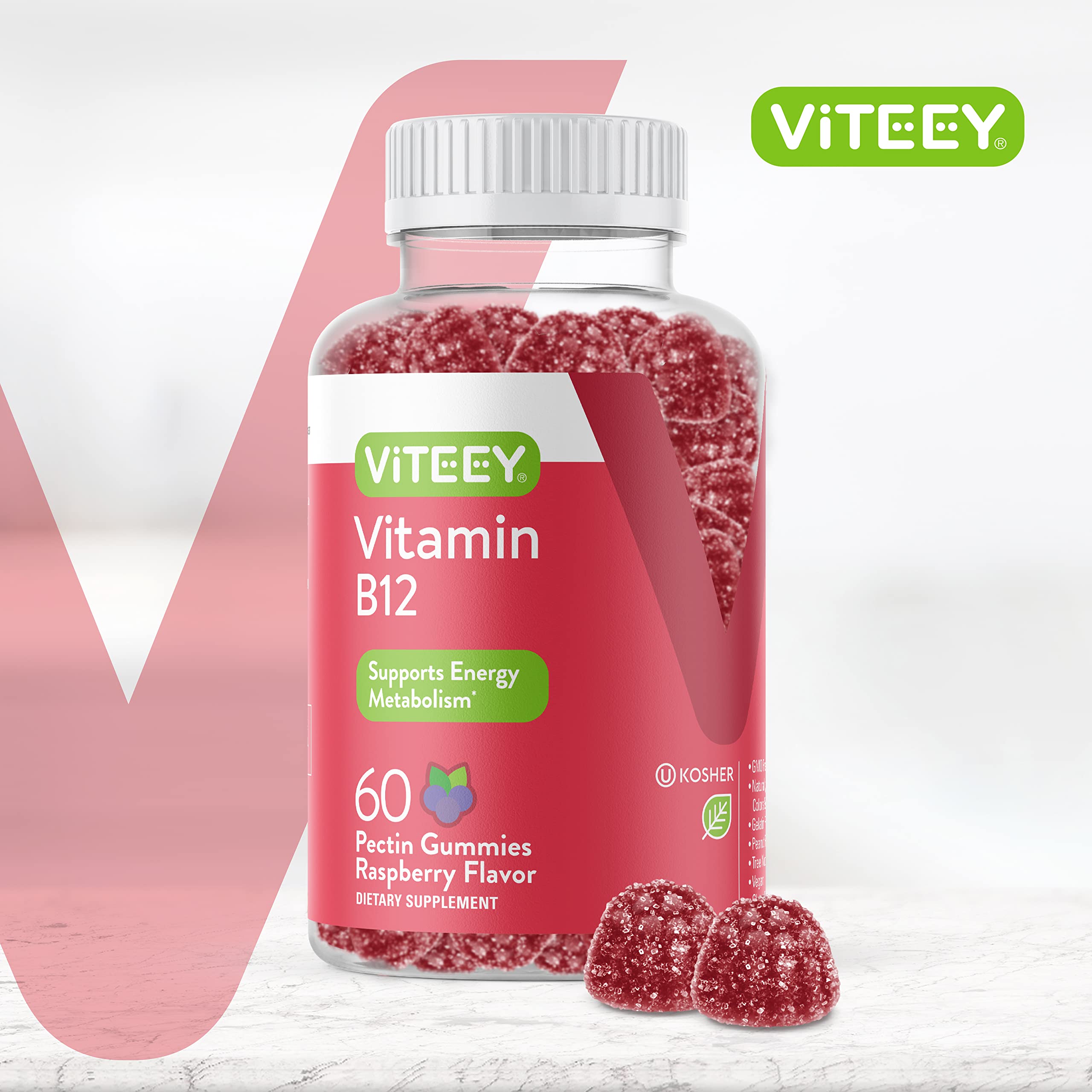 Viteey Vitamin B12 Gummies packaging side view