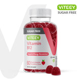 Viteey Vitamin B12 Gummies strawberry flavour close-up