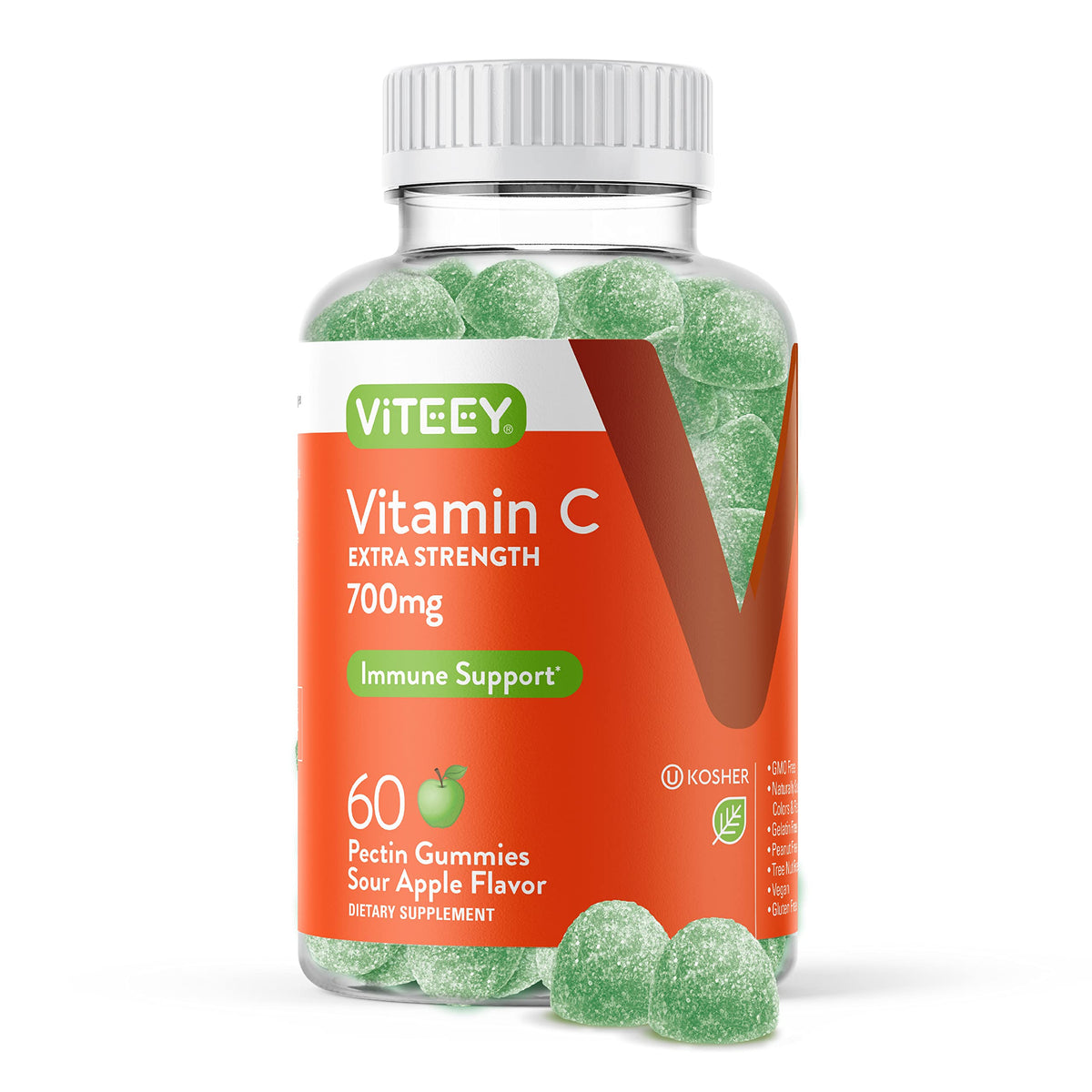 Viteey Vitamin C Gummies 60 count front view packaging