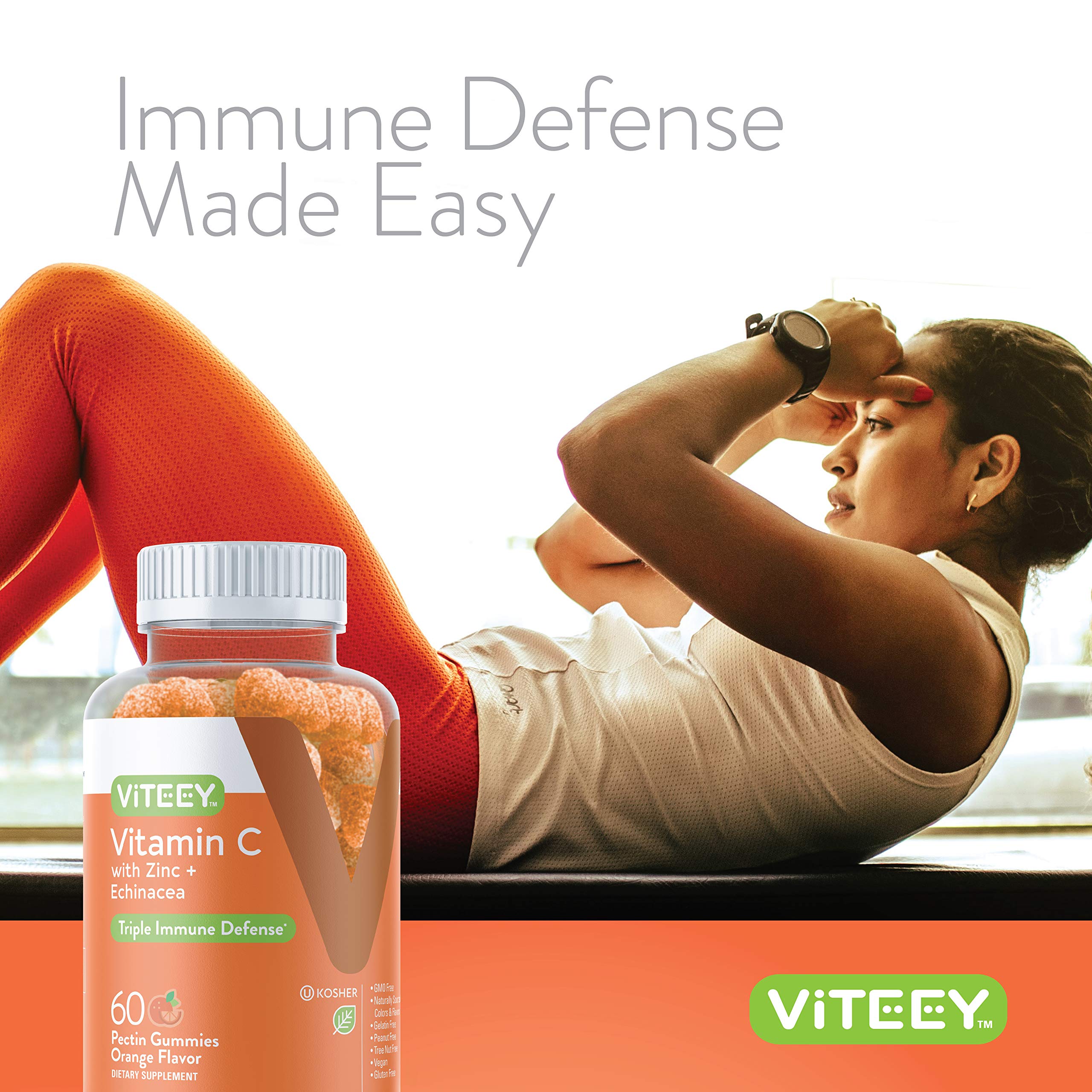 Viteey Vitamin C Gummies displayed with other supplements