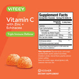 Viteey Vitamin C Gummies with Zinc and Echinacea ingredients