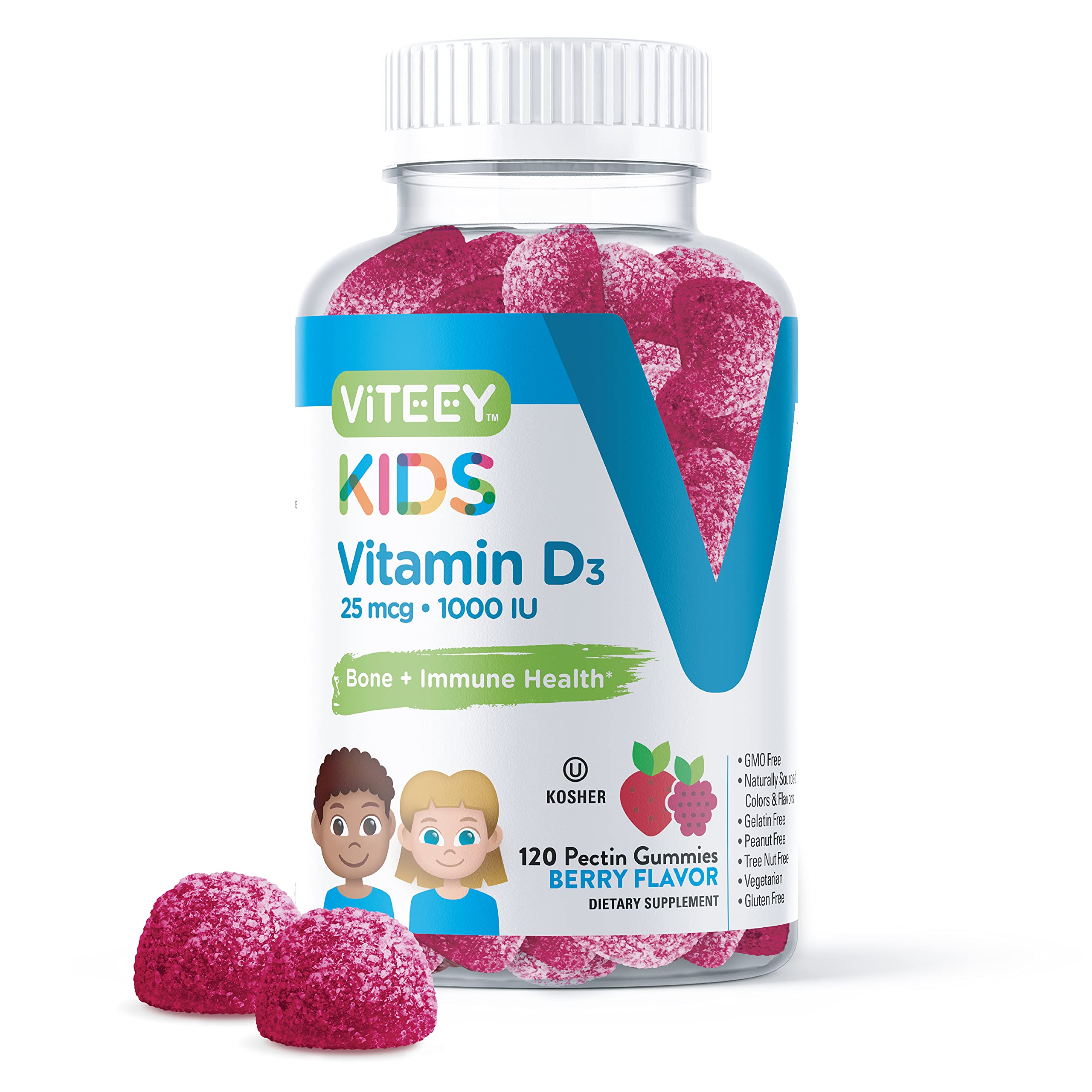 Viteey Vitamin D3 Gummies 120 Count front view