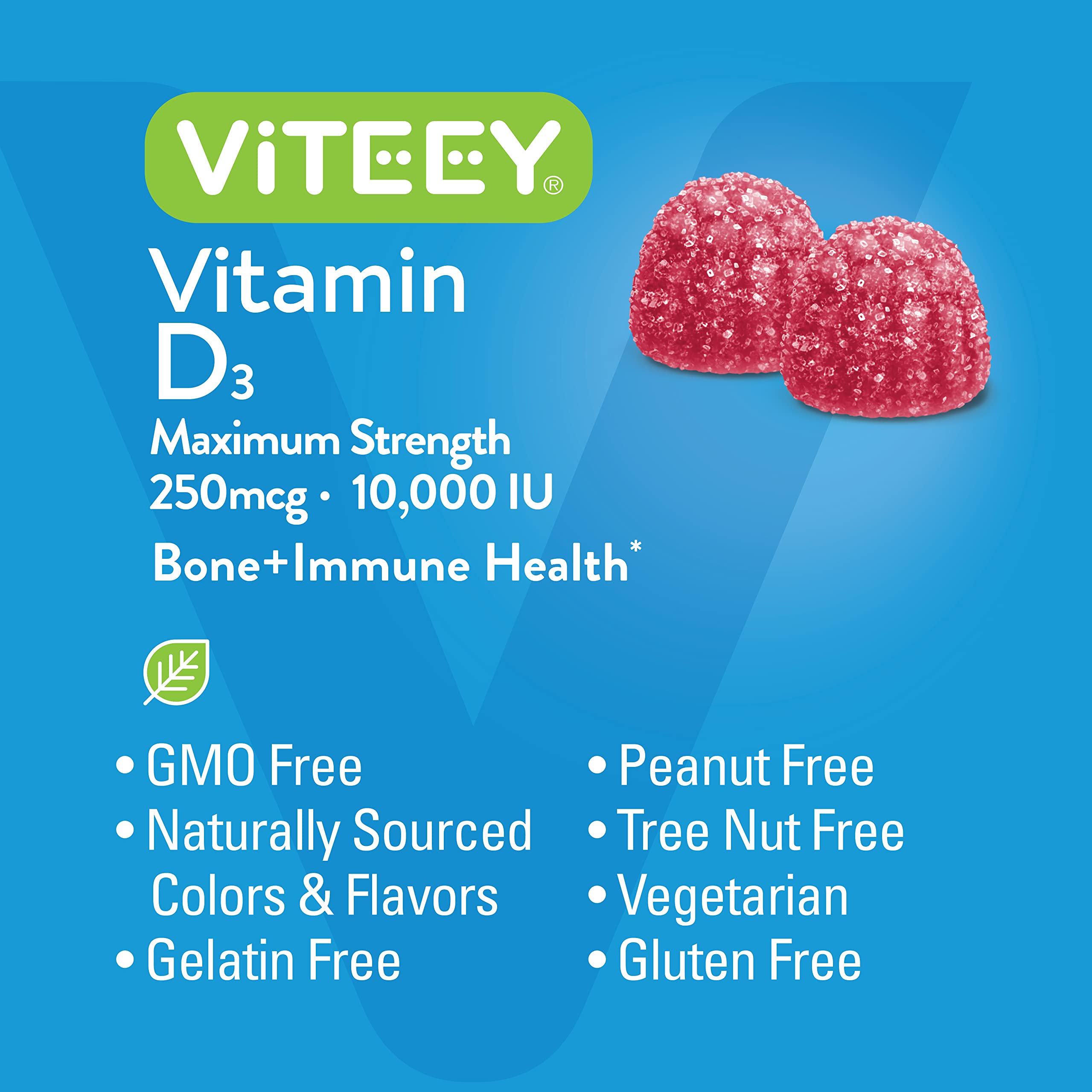 Viteey Vitamin D3 Gummies 250mcg nutrition facts