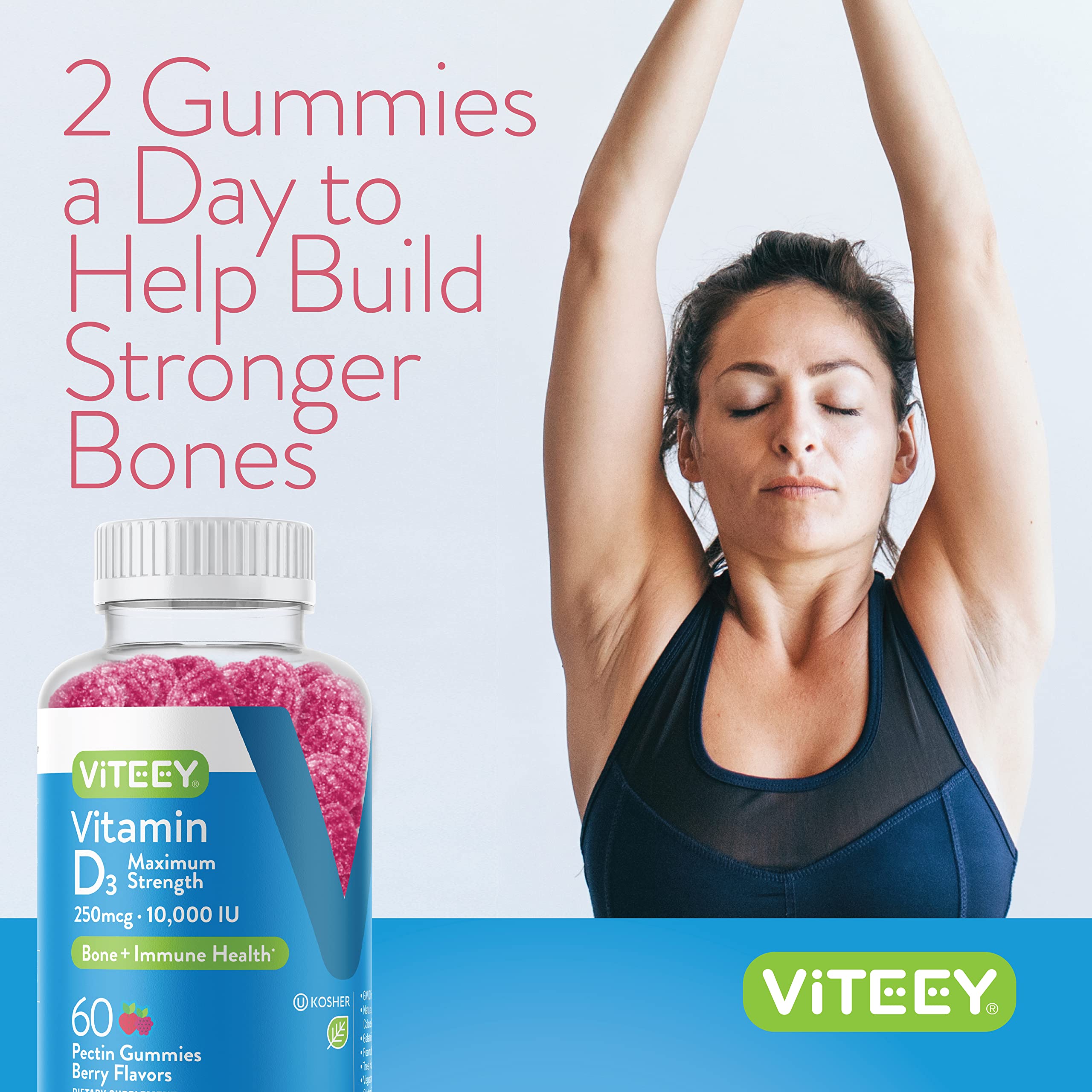 Viteey Vitamin D3 Gummies 250mcg packaging details