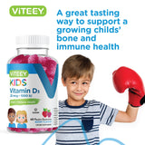 Viteey Vitamin D3 Gummies displayed with fresh berries