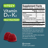 Viteey Vitamin D3 & K2 Gummies on a wooden table