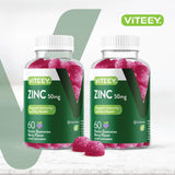 Viteey Zinc Gummies bottle side view showing nutrition facts