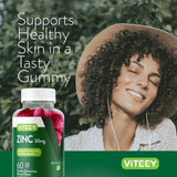 Viteey Zinc Gummies displayed with fresh berries