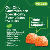 Viteey Zinc Gummies gummies on a white background