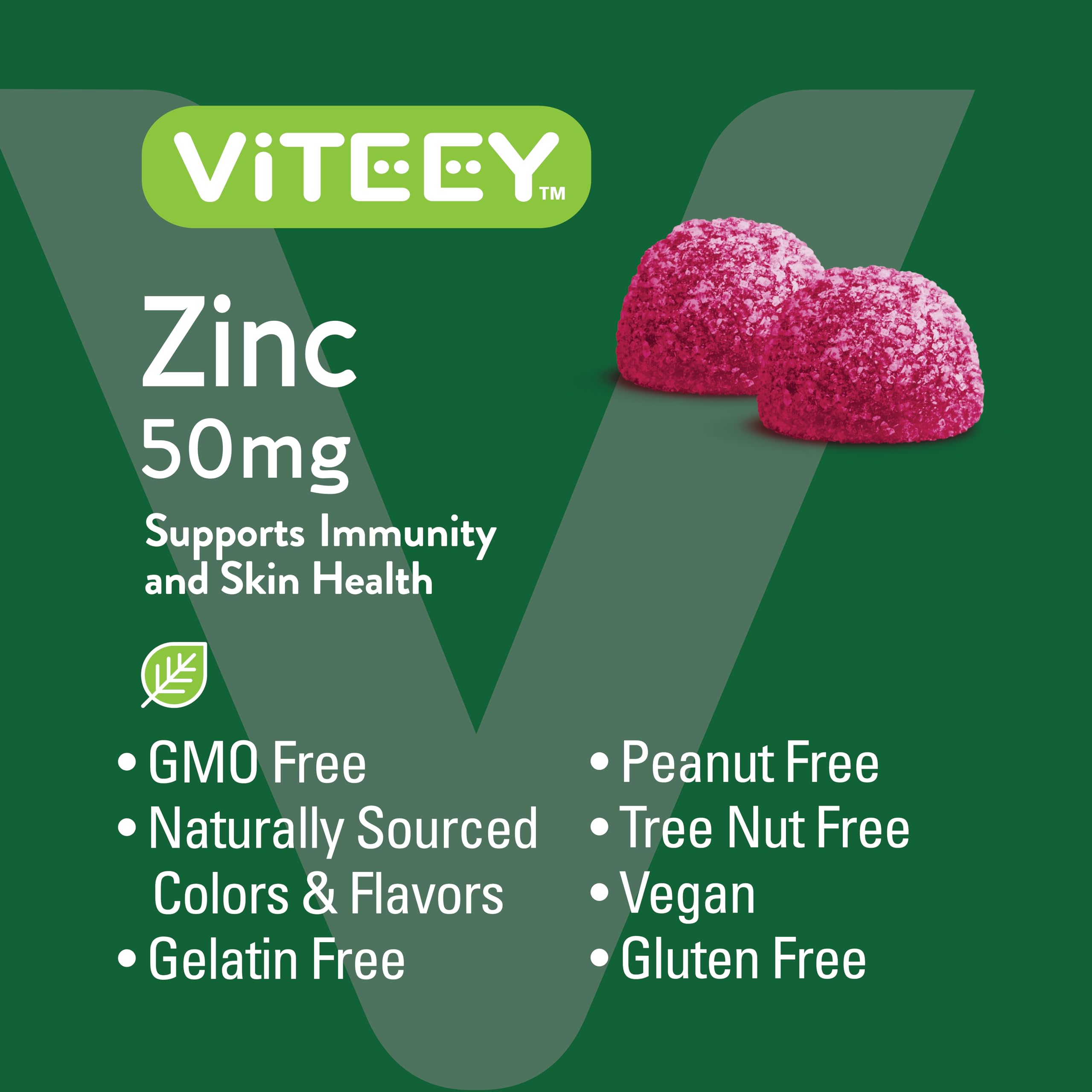 Viteey Zinc Gummies lifestyle scene with a person holding the bottle