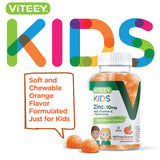 Viteey Zinc Gummies orange flavour gummy close-up