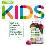 Viteey Zinc Gummies packaging showing nutritional information