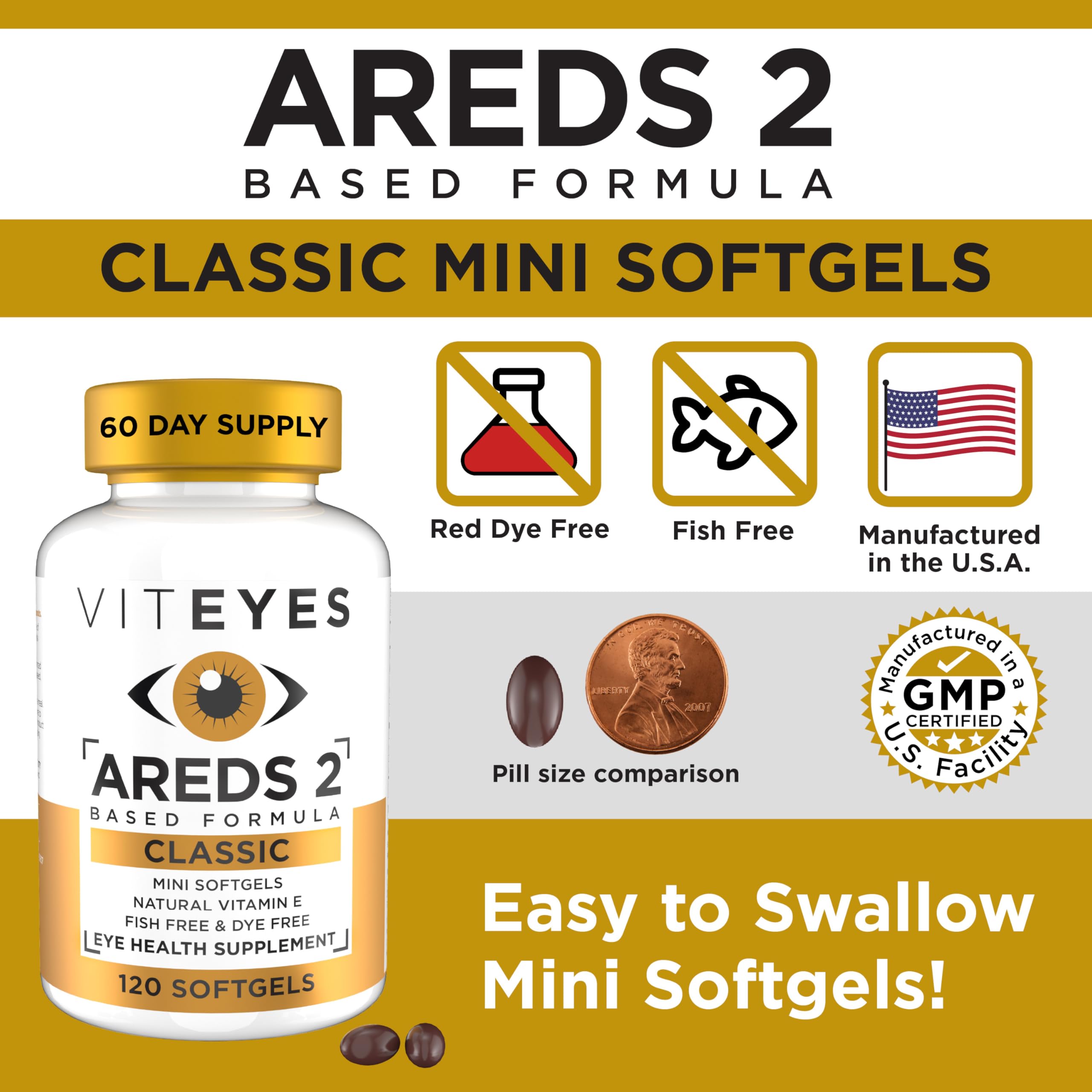 Viteyes AREDS 2 Softgels showing softgels on a spoon