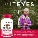 Viteyes AREDS 2 Zinc Free Eye Health Supplement bottle side view