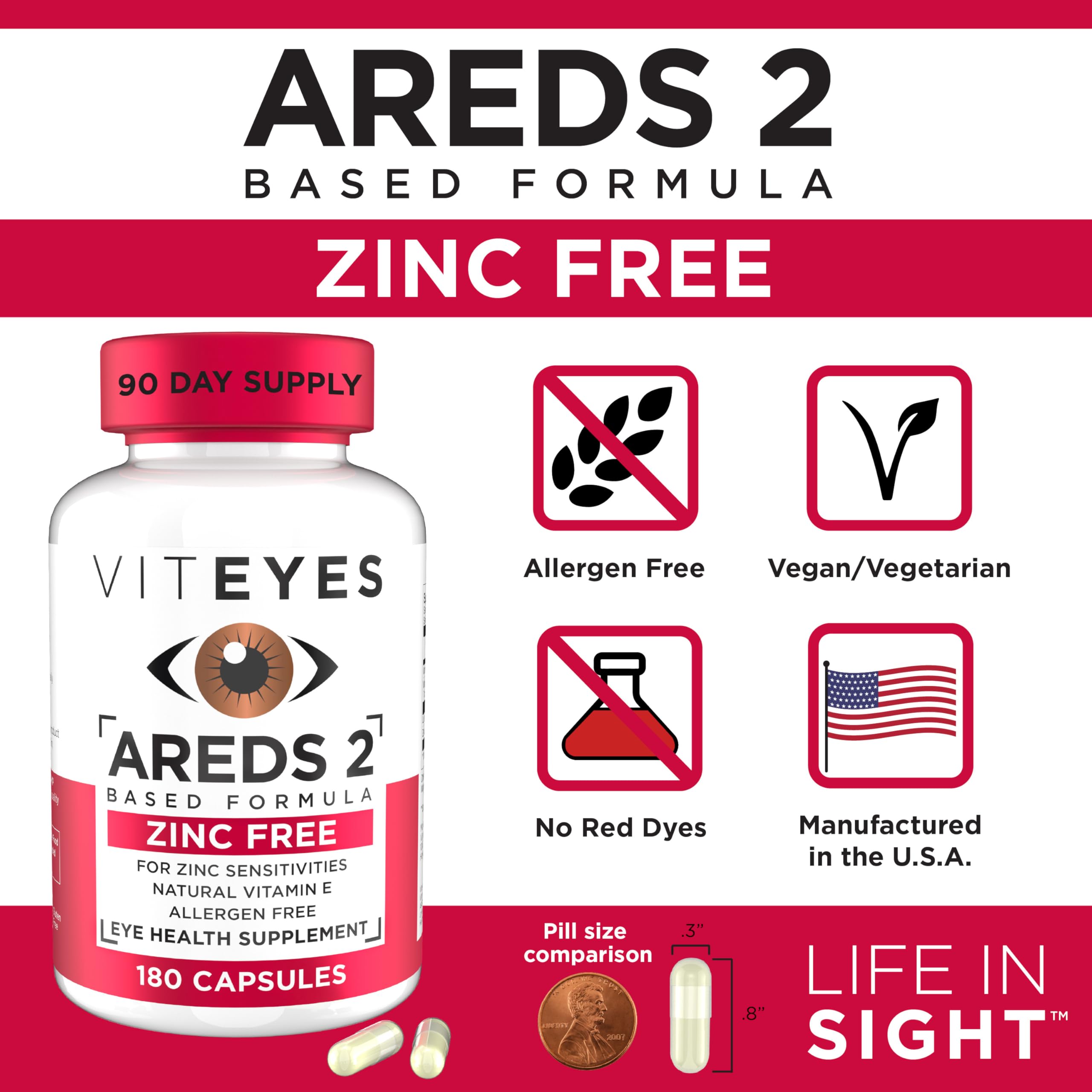 Viteyes AREDS 2 Zinc Free Eye Health Supplement dosage instructions