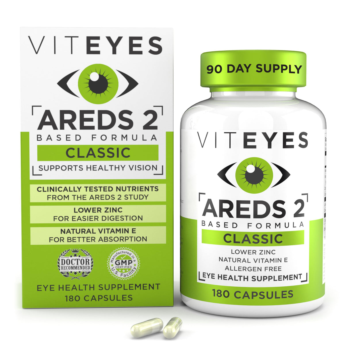Viteyes Classic AREDS 2 Eye Health Supplement 60 capsules front view