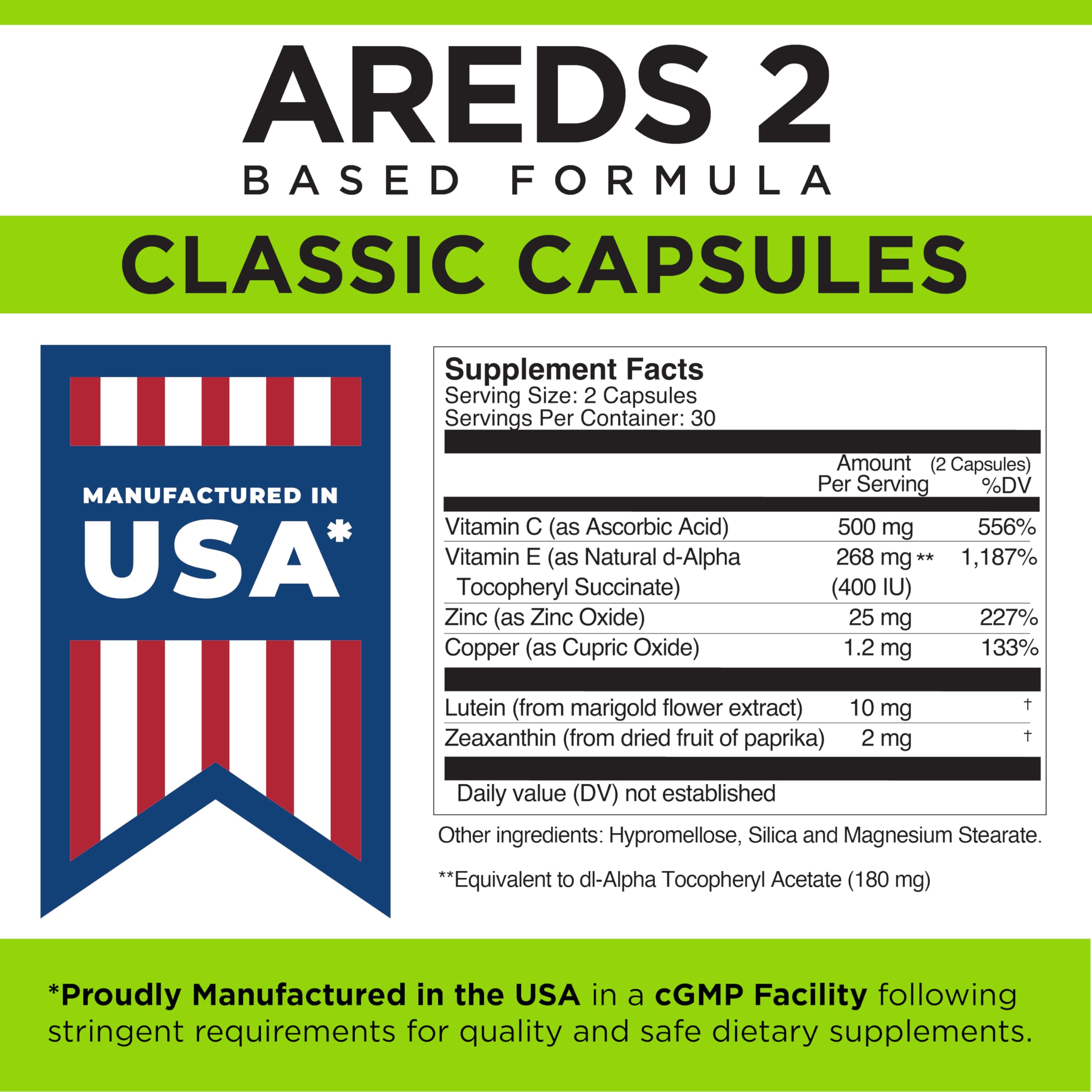 Viteyes Classic AREDS 2 Eye Health Supplements 60 Capsules bottle with cap