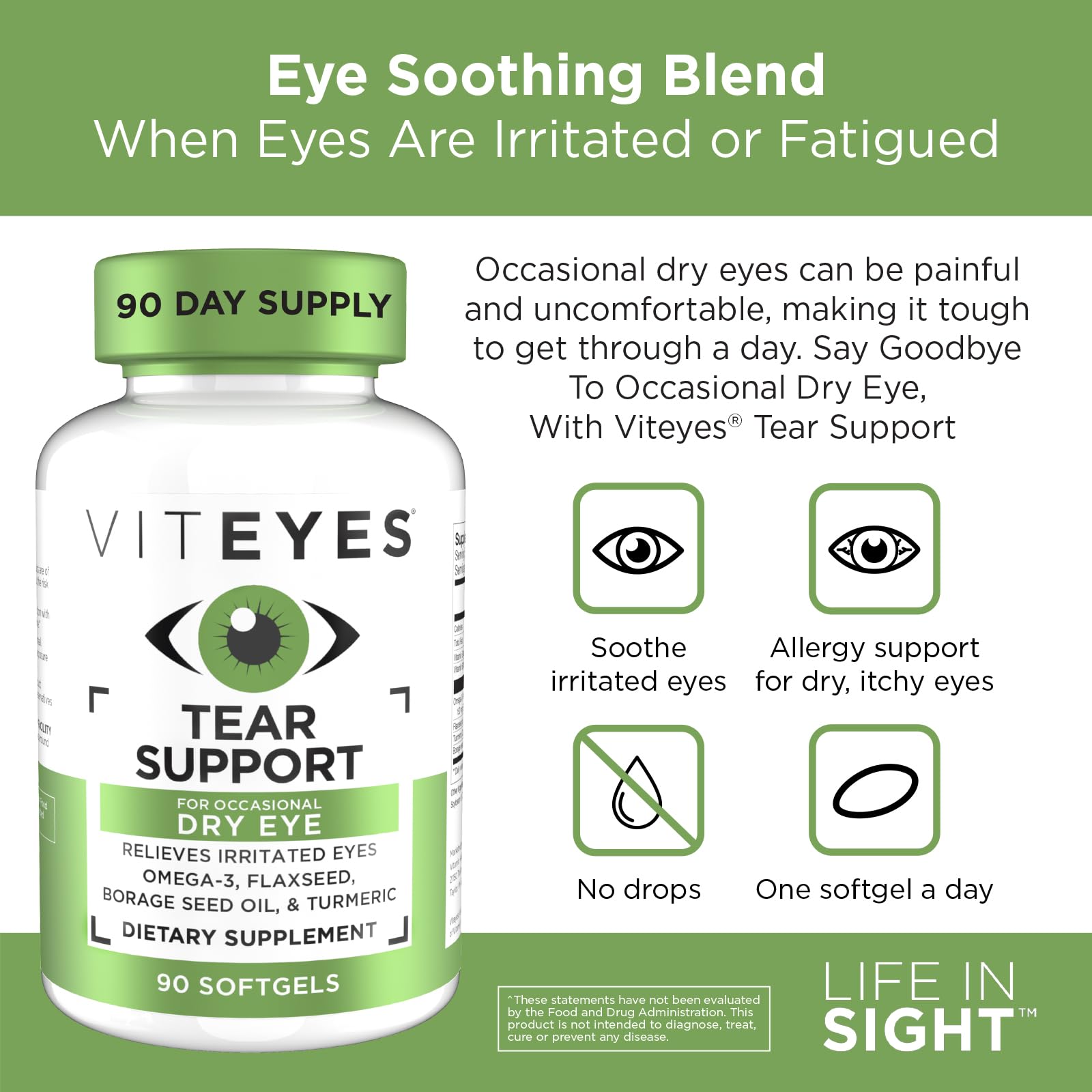 Viteyes Tear Support Omega 3-6-9 Softgels ingredients list