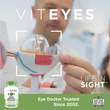 Viteyes Tear Support Omega 3-6-9 Softgels on a wooden table