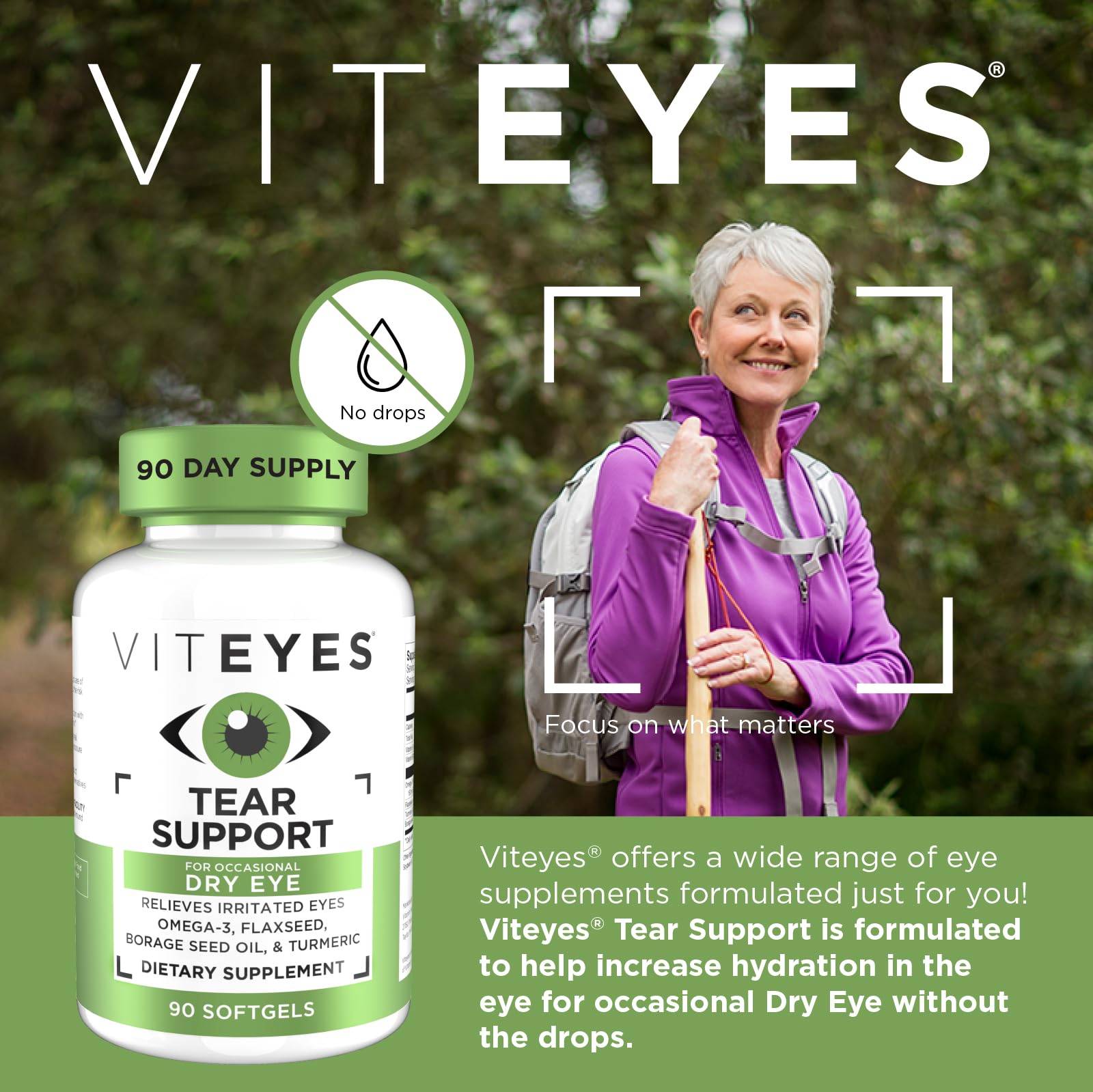 Viteyes Tear Support Omega 3-6-9 Softgels side view