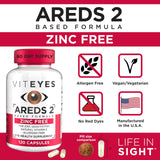 Viteyes Zinc Free AREDS 2 Eye Health Supplements ingredients list