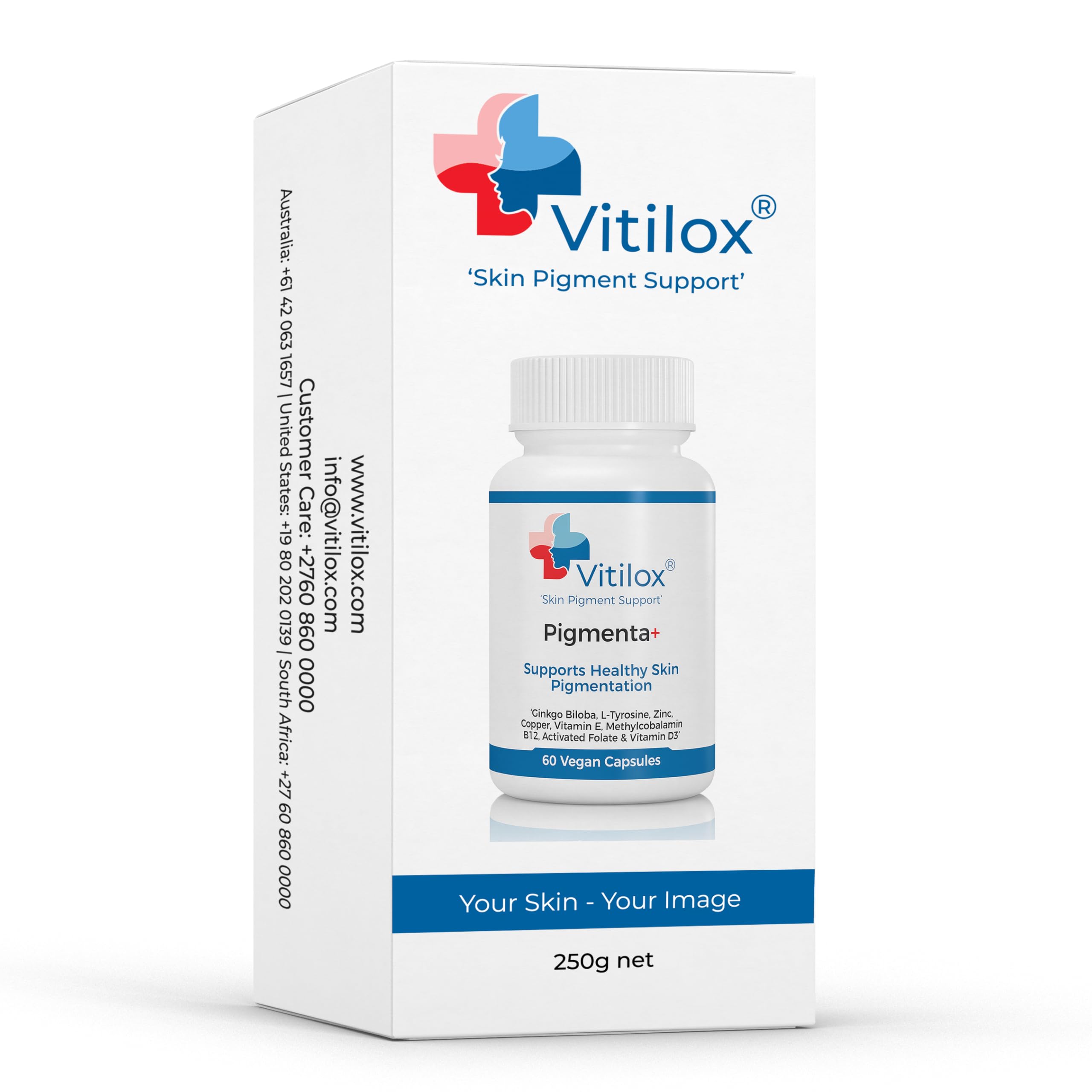 Vitilox Pigmenta+ displayed with lifestyle background