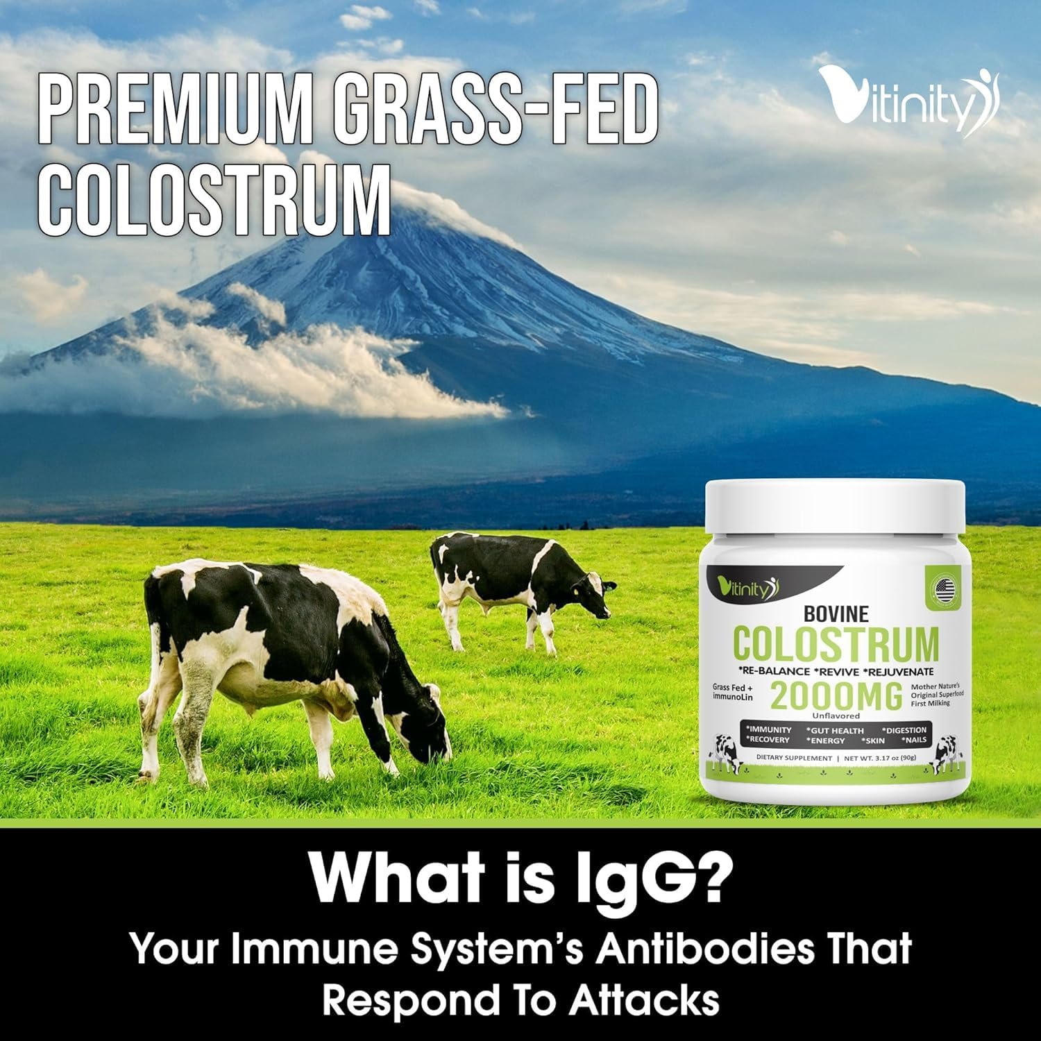 VITINITY Bovine Colostrum Powder in a kitchen setting