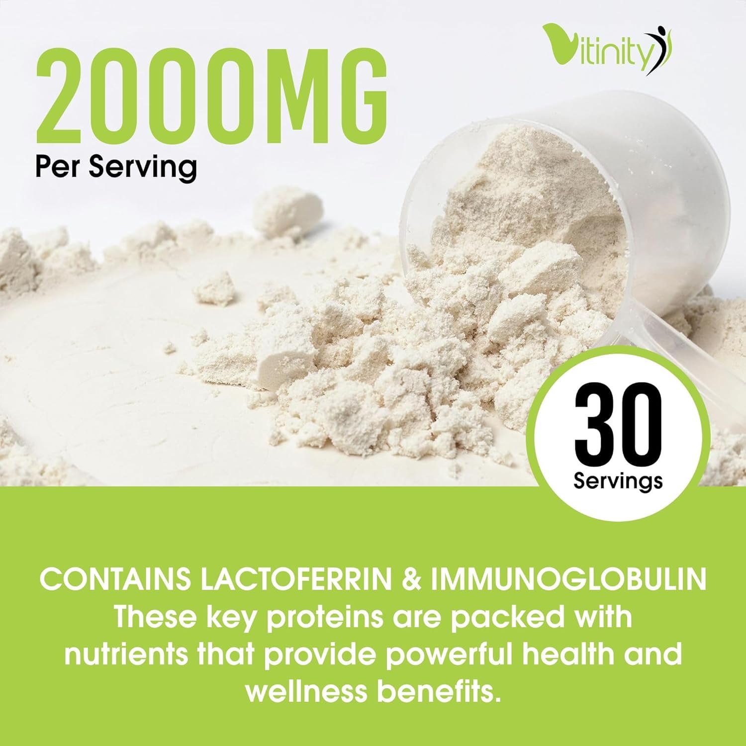 VITINITY Bovine Colostrum Powder with measuring scoop