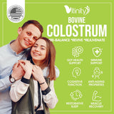 VITINITY Colostrum Powder 132g side view with scoop