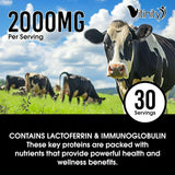 VITINITY Colostrum Powder 132g with grass-fed cows in background