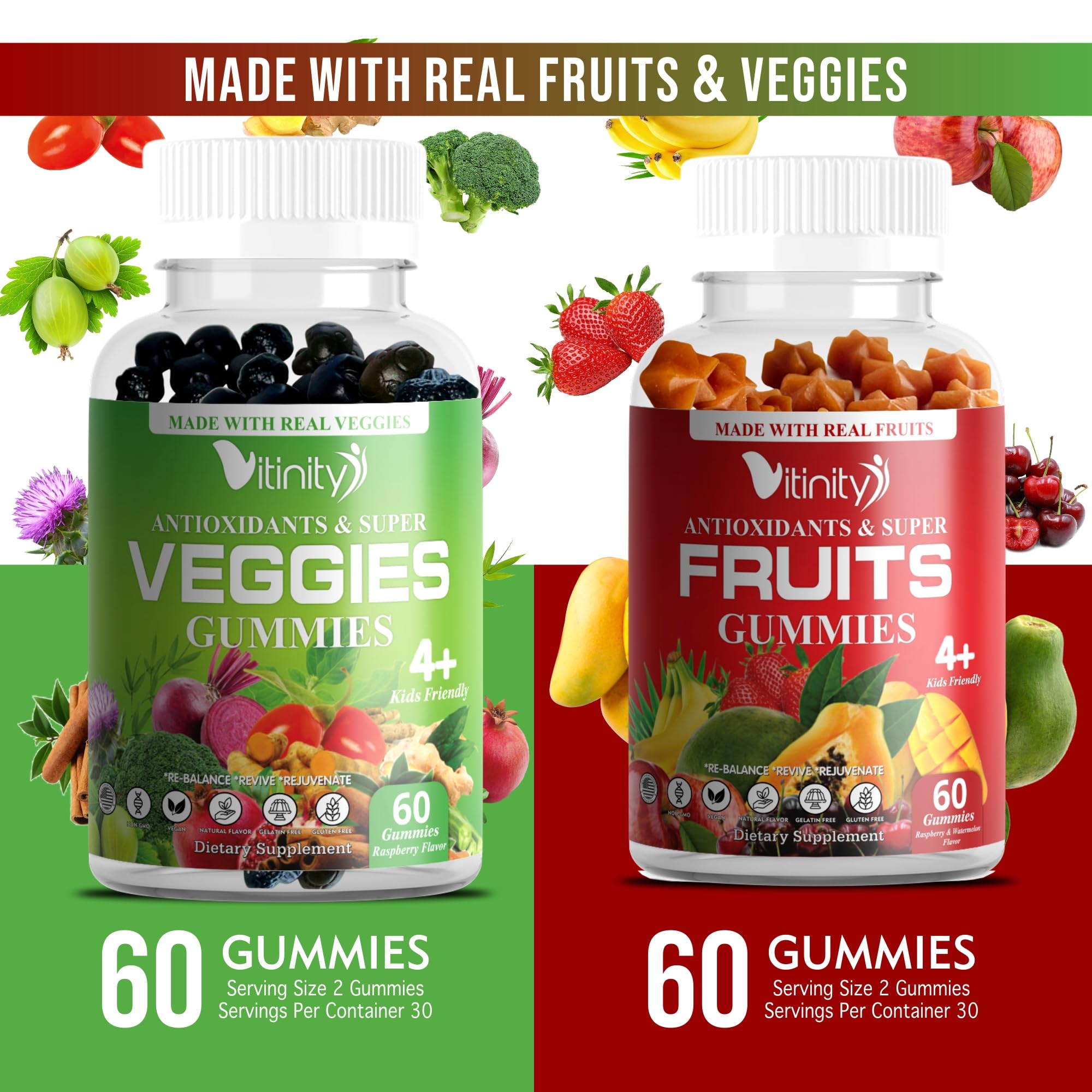 VITINITY gummies with a measuring spoon for serving size