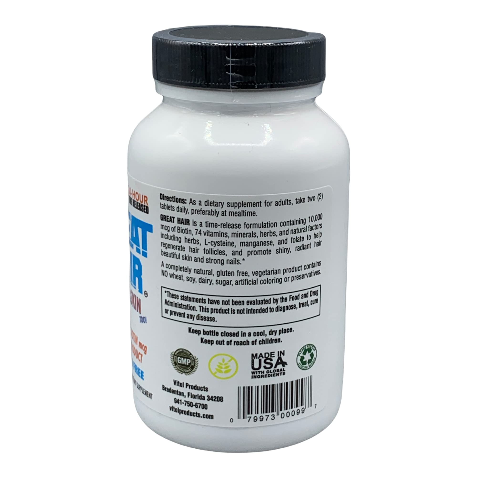 Vitol GREAT HAIR side view showing capsule details