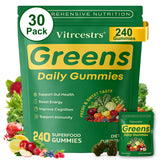 Vitrcestrs Superfood Greens Gummies front view with packaging