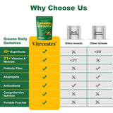 Vitrcestrs Superfood Greens Gummies open bottle with gummies